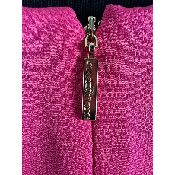 Karl Lagerfeld Paris Size 8 NWT Women's Hot Pink Knee Length Dress Bell Sleeves - Picture 7 of 13